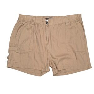 Helium London Shorts Womens Size 2X Excellent Condition Tan Khaki Cargo Utility